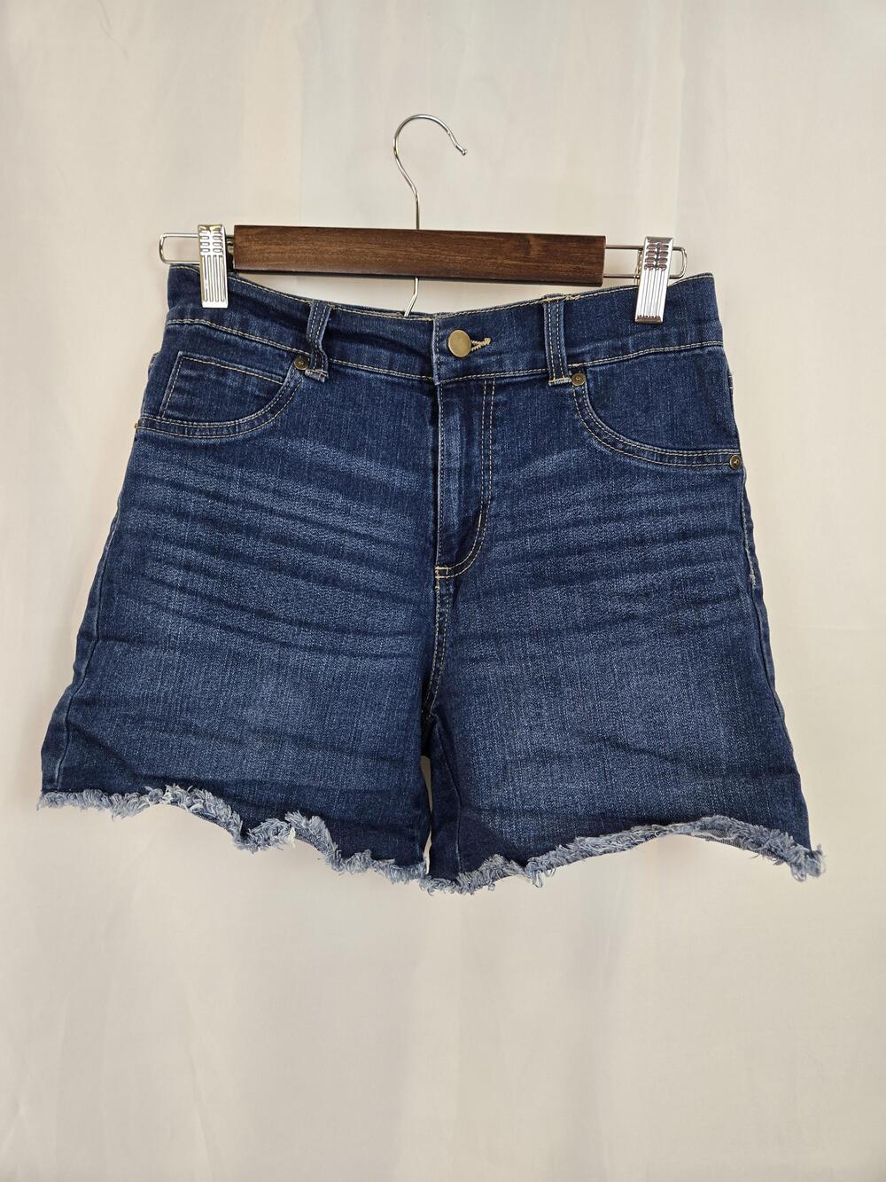 JUST Be... Shorts Womens Small Blue Denim Jean Cutoff Frayed Hem Stretch Casual